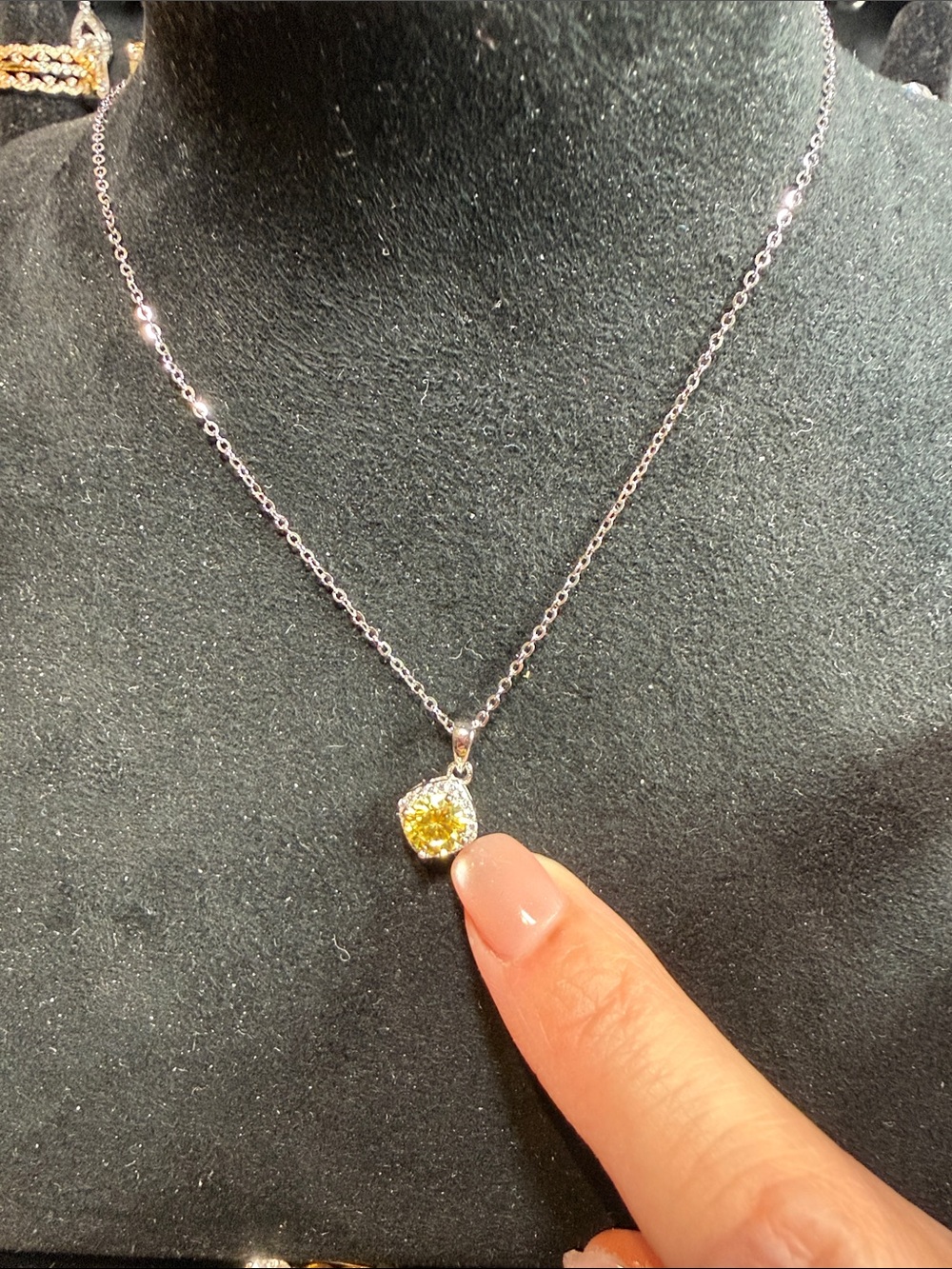Yellow Gemstone Pendant Necklace - Women Jewelry